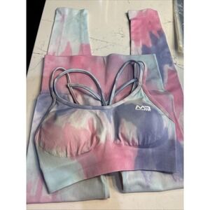 MiniBeast Legging/Bra Set Size Small Purple Pink. Never Worn